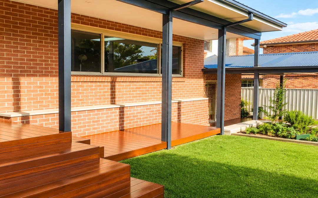 Sydney home extension with covered outdoor entertaining area and timber decking built by Elite Additions